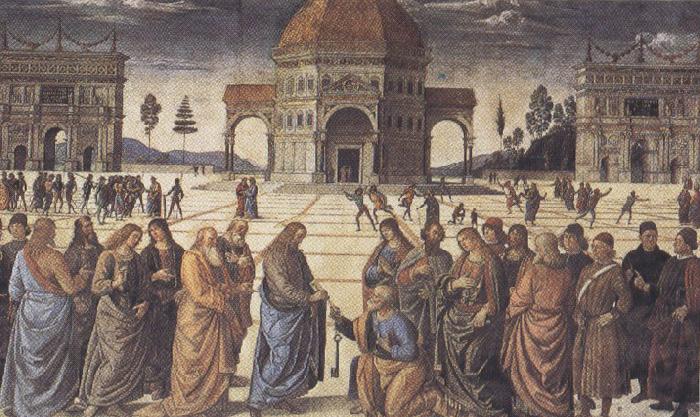 Sandro Botticelli Pietro Perugino,Consigning the Keys (mk36) Sweden oil painting art